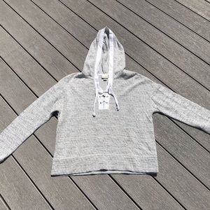 A New Day knitted, lace up hoodie sweater sz S